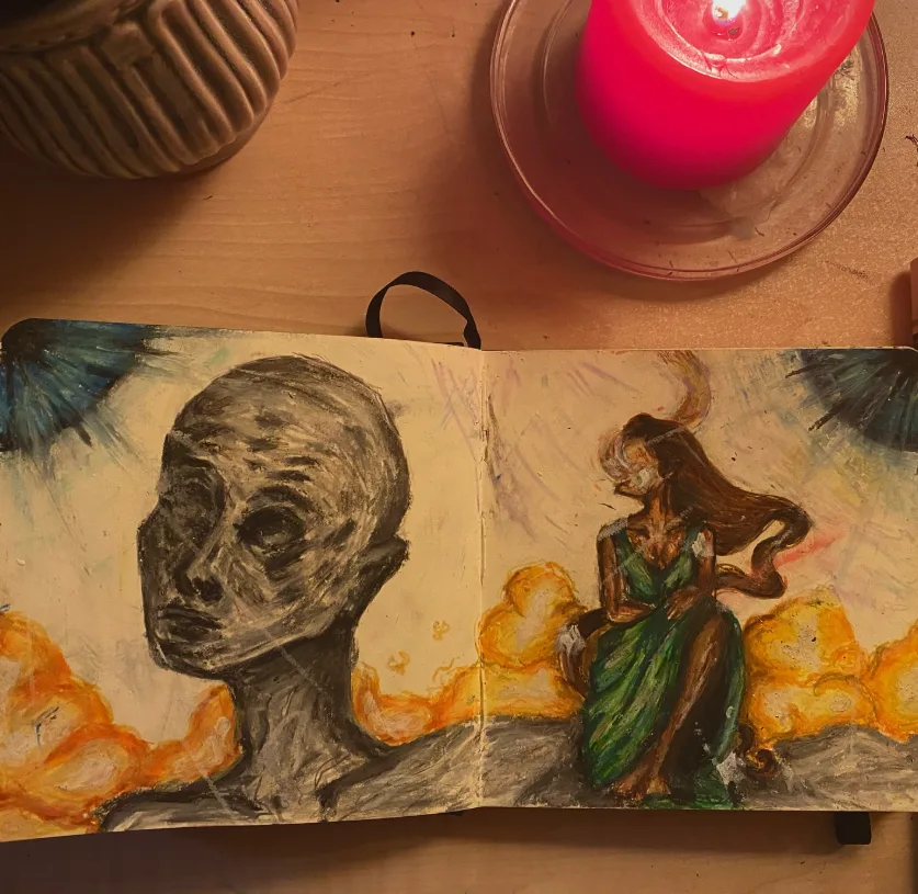 Karışık Teknik Defter Sayfası